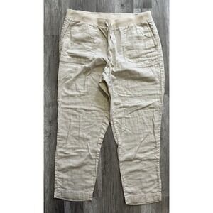 J Jill Pants Women's size large Beige Cotton Drawstring‎ Elastic Waist